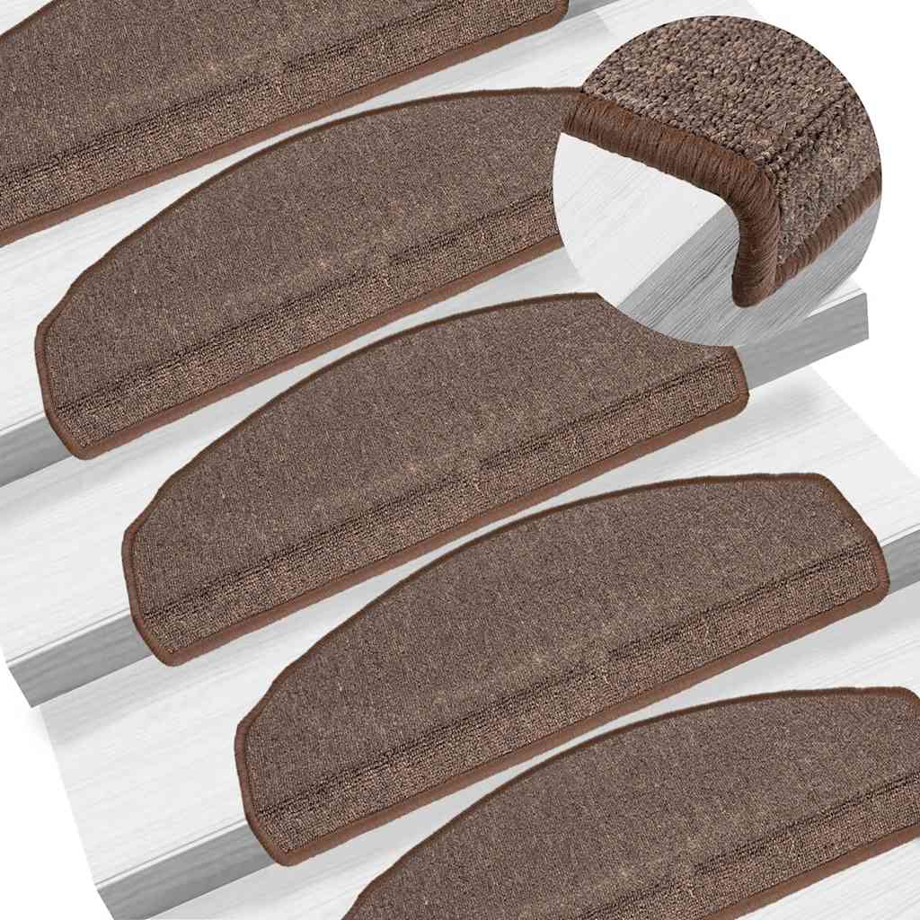 Tapis d'escalier 20 pcs marron café 65x24x4 cm