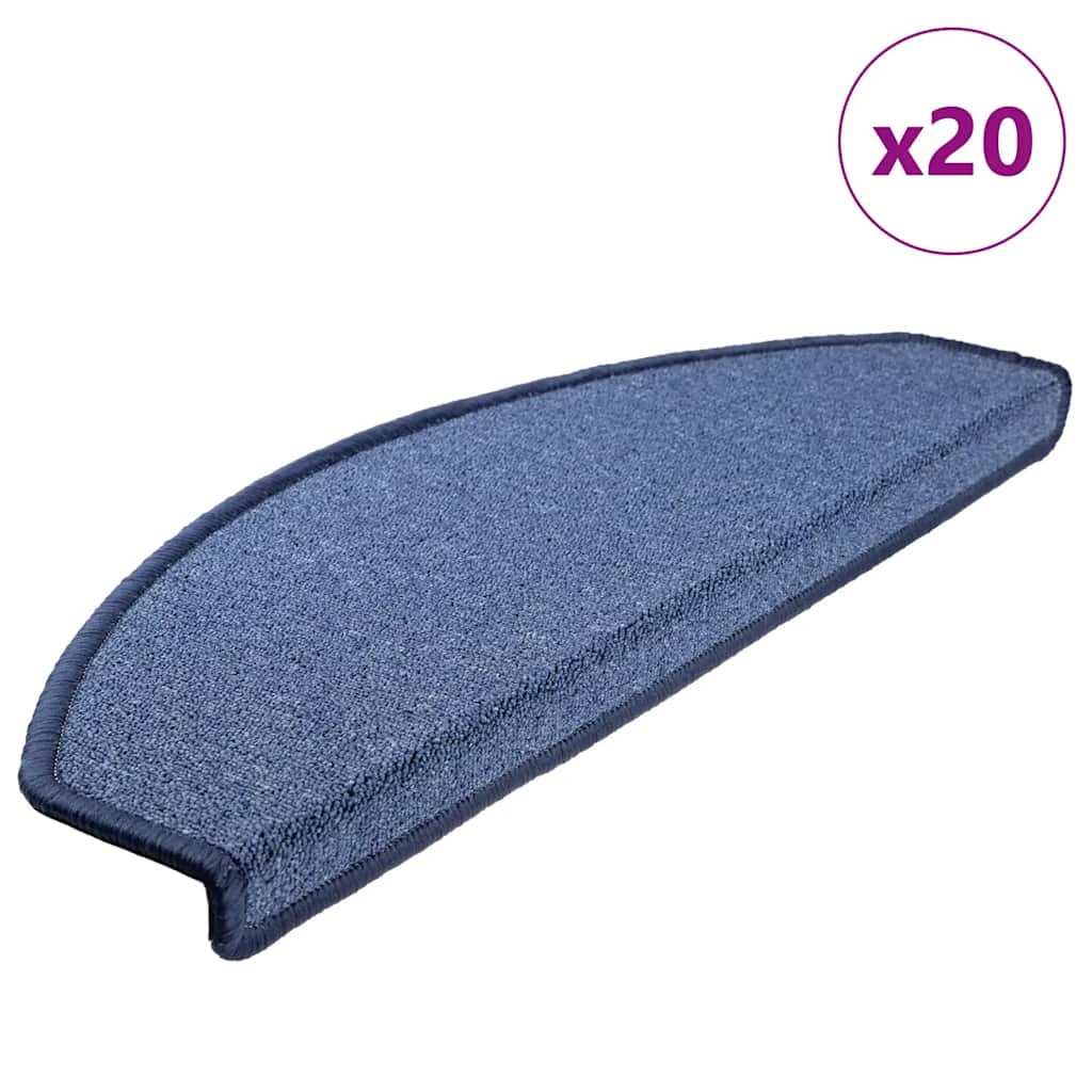 Tapis d'escalier 20 pcs bleu 65x24x4 cm