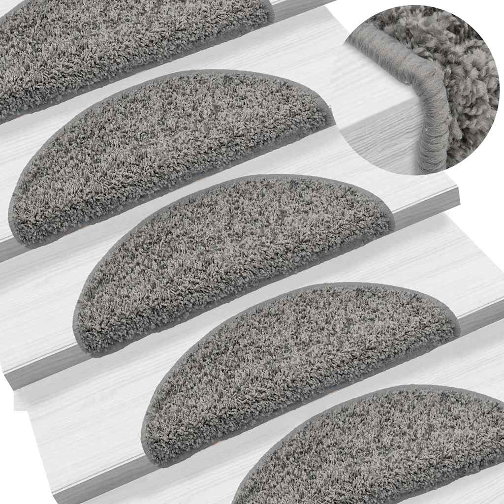 Tapis d'escalier 30 pcs gris 56x17x3 cm