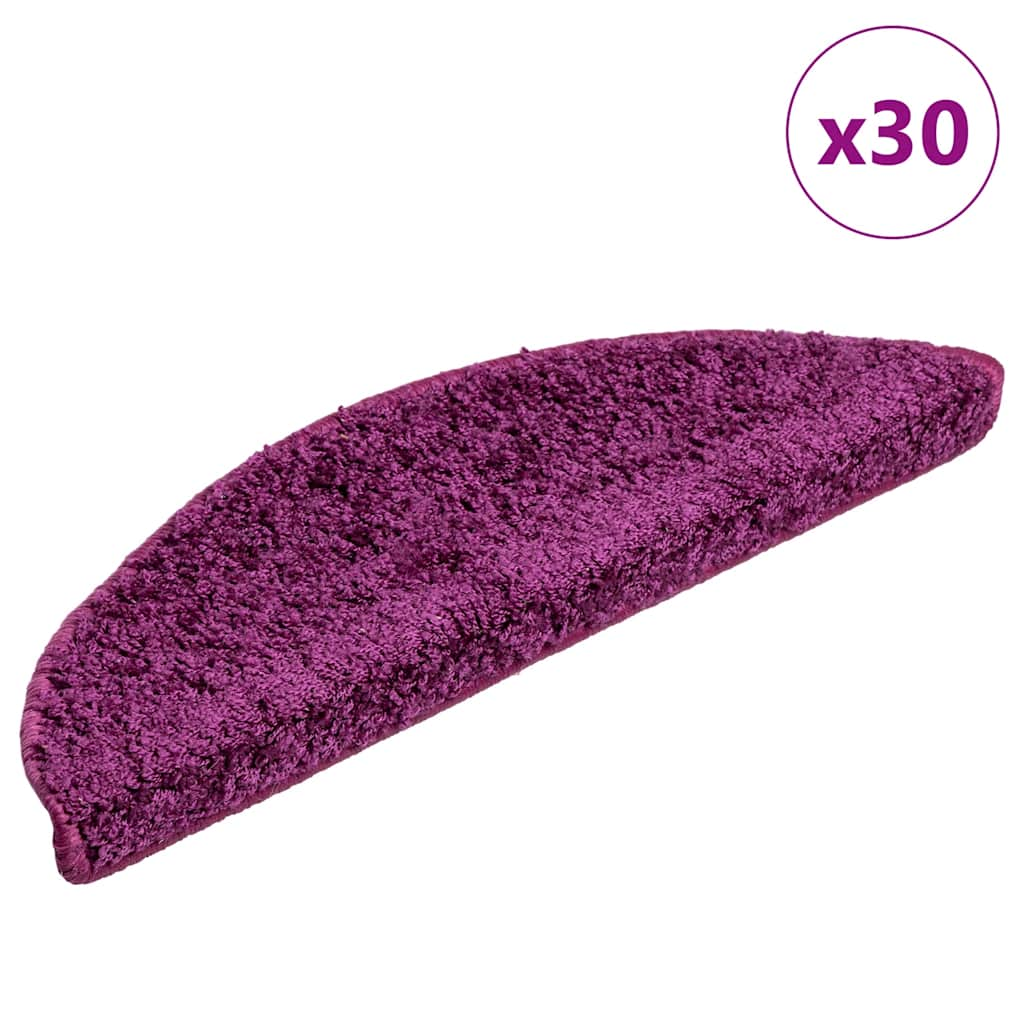 Tapis d'escalier 30 pcs violet 56x17x3 cm