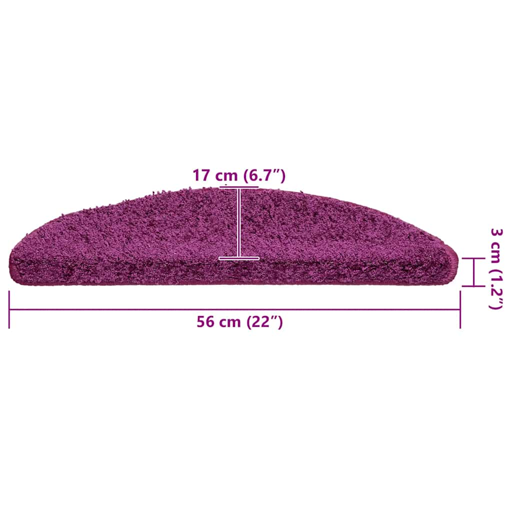 Tapis d'escalier 30 pcs violet 56x17x3 cm