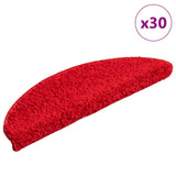 Tapis d'escalier 30 pcs rouge 56x17x3 cm