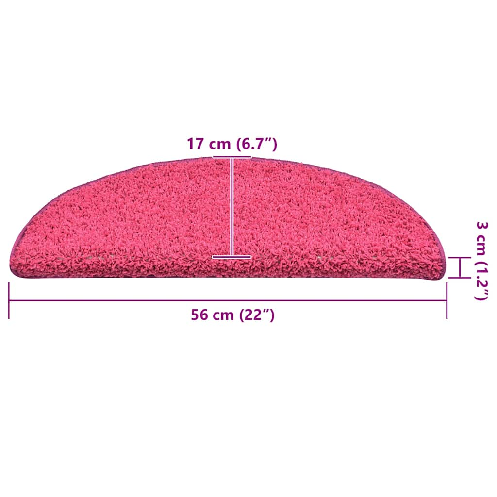 Tapis d'escalier 30 pcs rose 56x17x3 cm