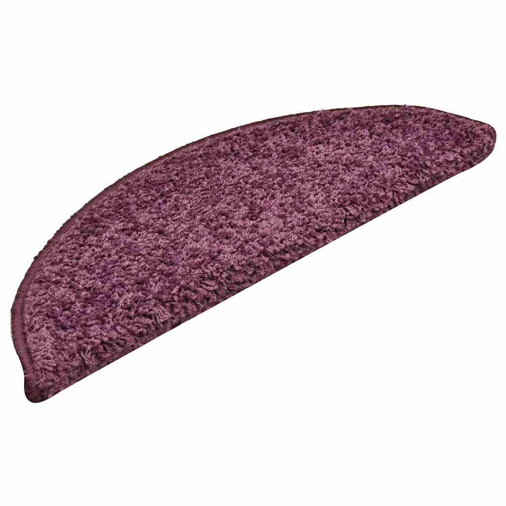 Tapis d'escalier 30 pcs violet foncé 56x17x3 cm