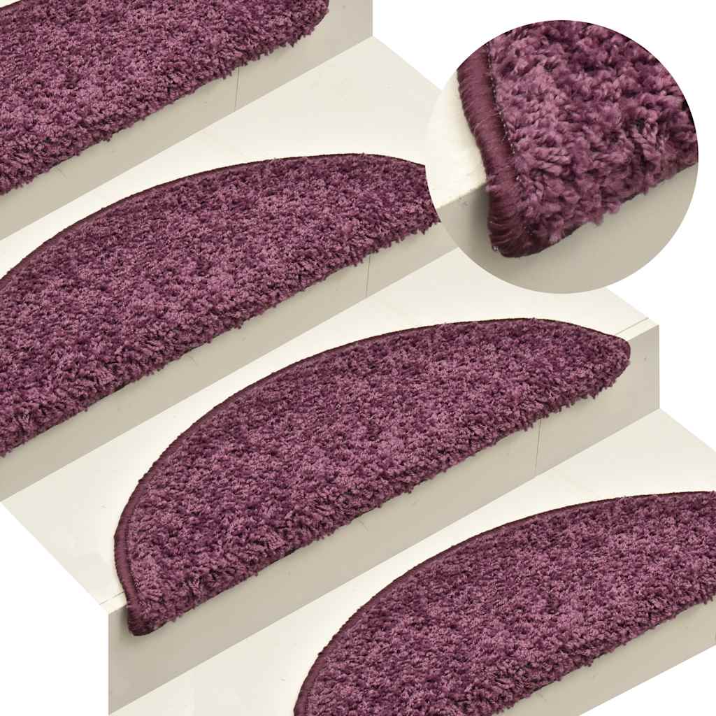 Tapis d'escalier 30 pcs violet foncé 56x17x3 cm