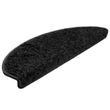 Tapis d'escalier 30 pcs noir 65x21x4 cm