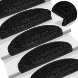 Tapis d'escalier 30 pcs noir 65x21x4 cm