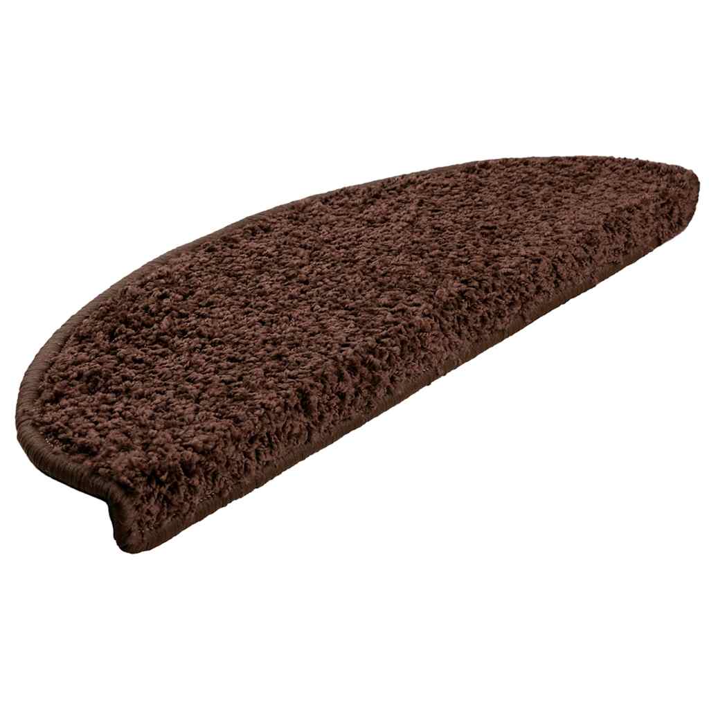 Tapis d'escalier 30 pcs marron 65x21x4 cm