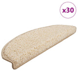 Tapis d'escalier 30 pcs crème 65x21x4 cm