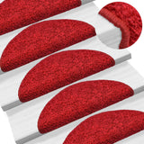 Tapis d'escalier 30 pcs rouge 65x21x4 cm