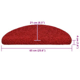 Tapis d'escalier 30 pcs rouge 65x21x4 cm