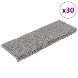 Tapis d'escalier 30 pcs 65x21x4 cm gris