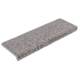 Tapis d'escalier 30 pcs 65x21x4 cm gris