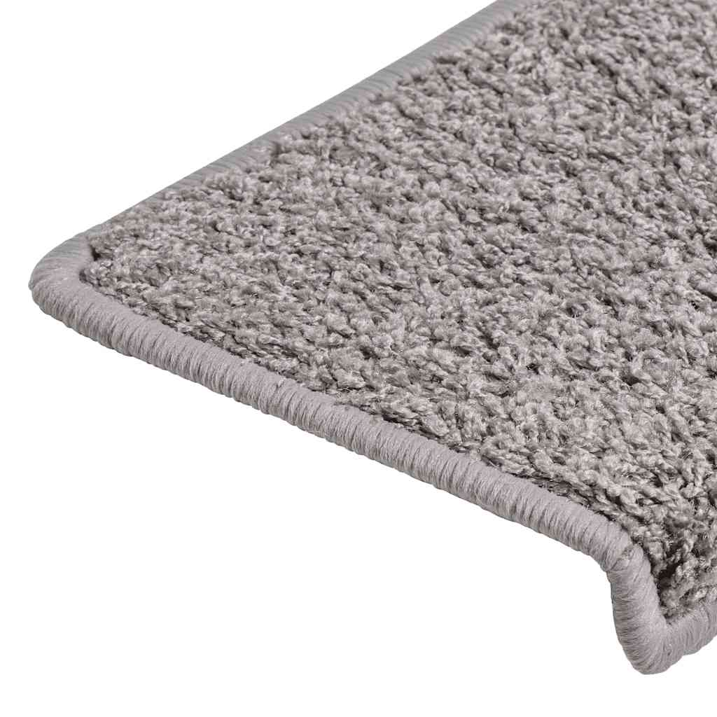 Tapis d'escalier 30 pcs 65x21x4 cm gris