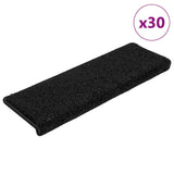 Tapis d'escalier 30 pcs 65x21x4 cm Noir