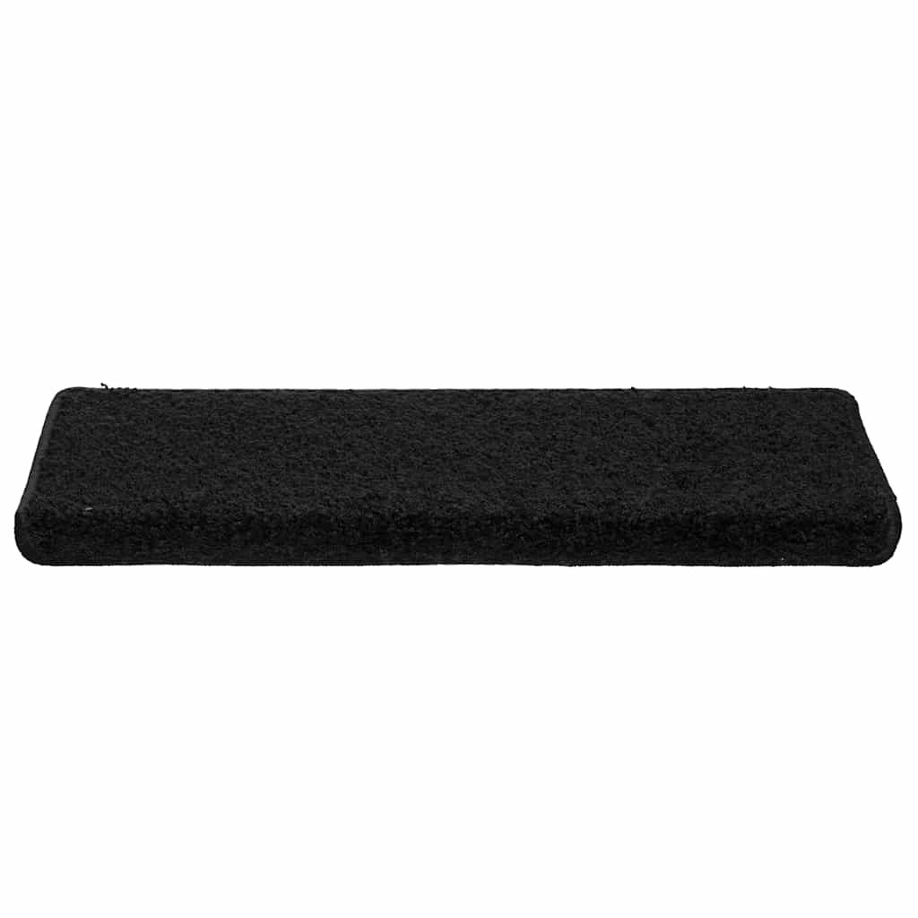 Tapis d'escalier 30 pcs 65x21x4 cm Noir