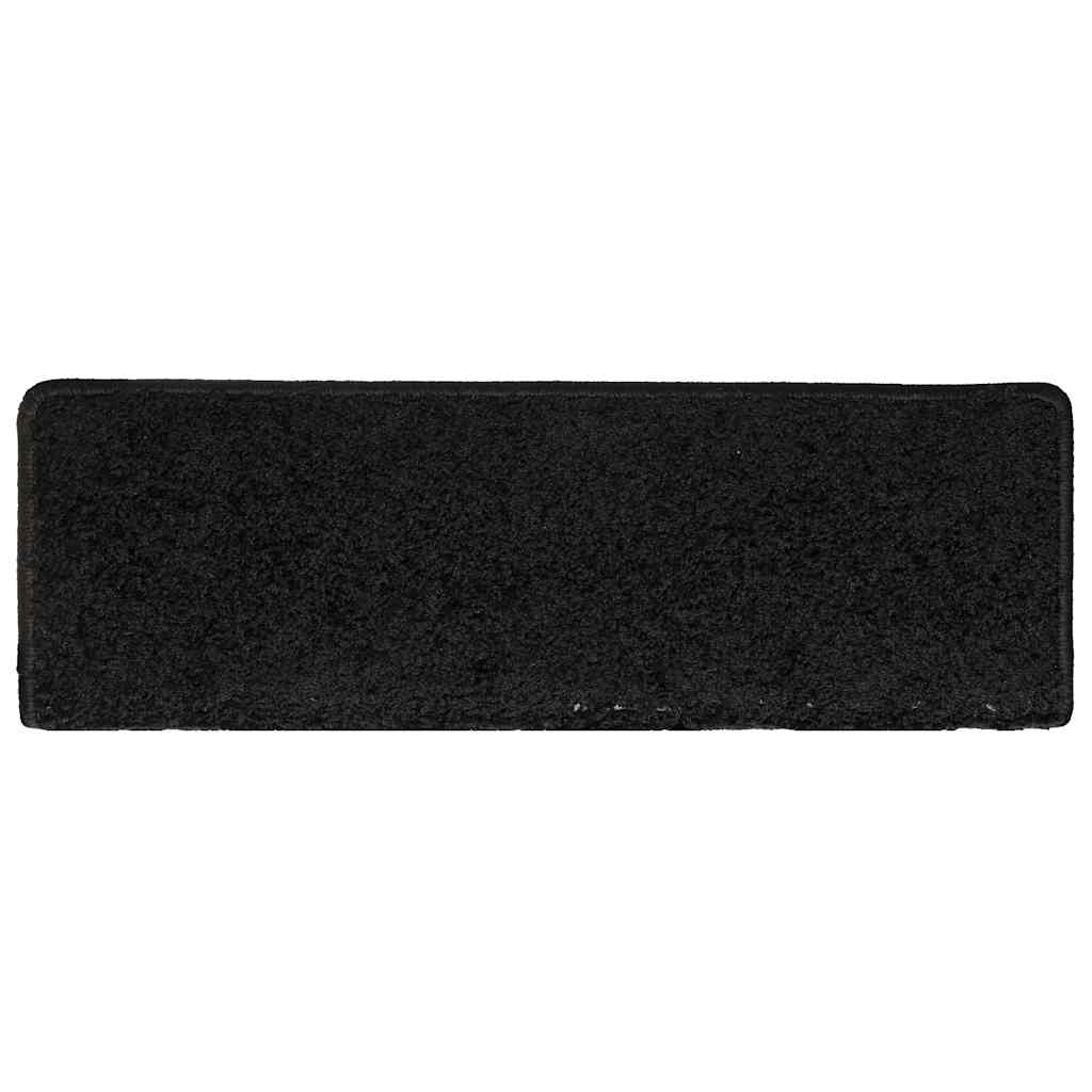 Tapis d'escalier 30 pcs 65x21x4 cm Noir