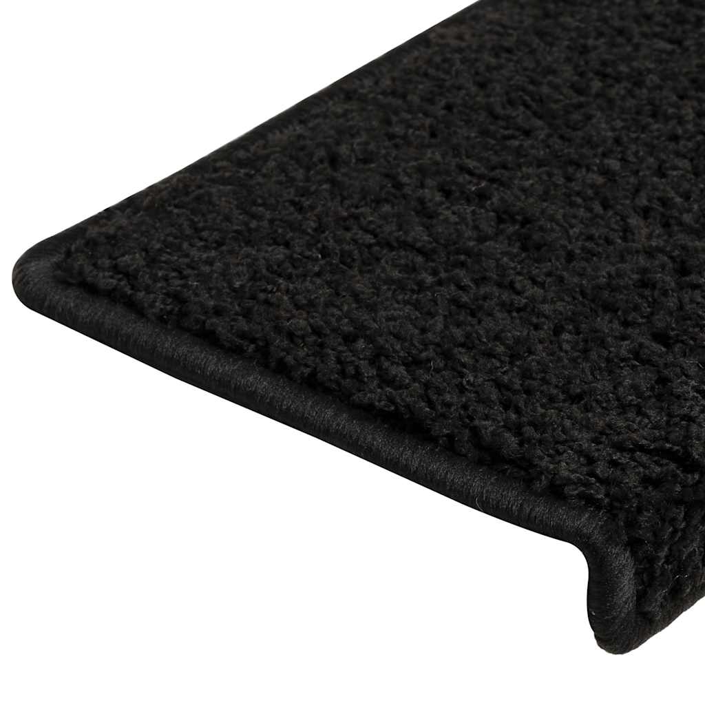 Tapis d'escalier 30 pcs 65x21x4 cm Noir