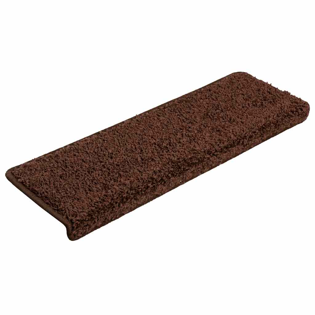 Tapis d'escalier 30 pcs 65x21x4 cm Marron