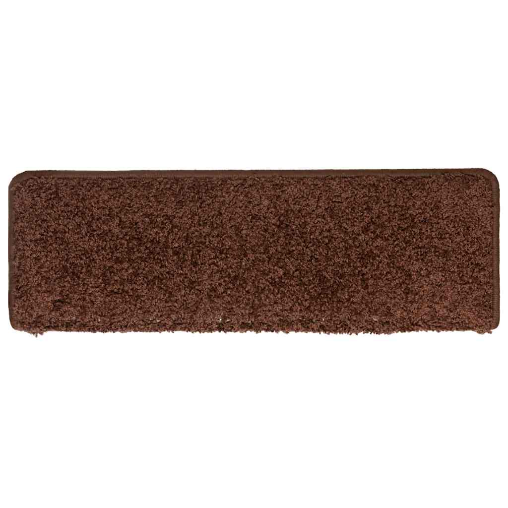 Tapis d'escalier 30 pcs 65x21x4 cm Marron