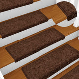 Tapis d'escalier 30 pcs 65x21x4 cm Marron