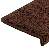 Tapis d'escalier 30 pcs 65x21x4 cm Marron