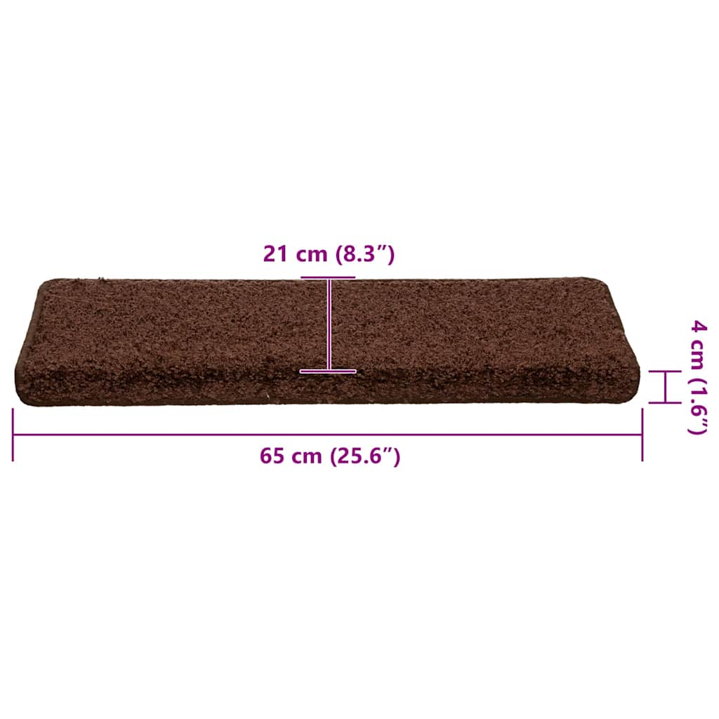 Tapis d'escalier 30 pcs 65x21x4 cm Marron