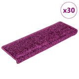 Tapis d'escalier 30 pcs 65x21x4 cm Violet