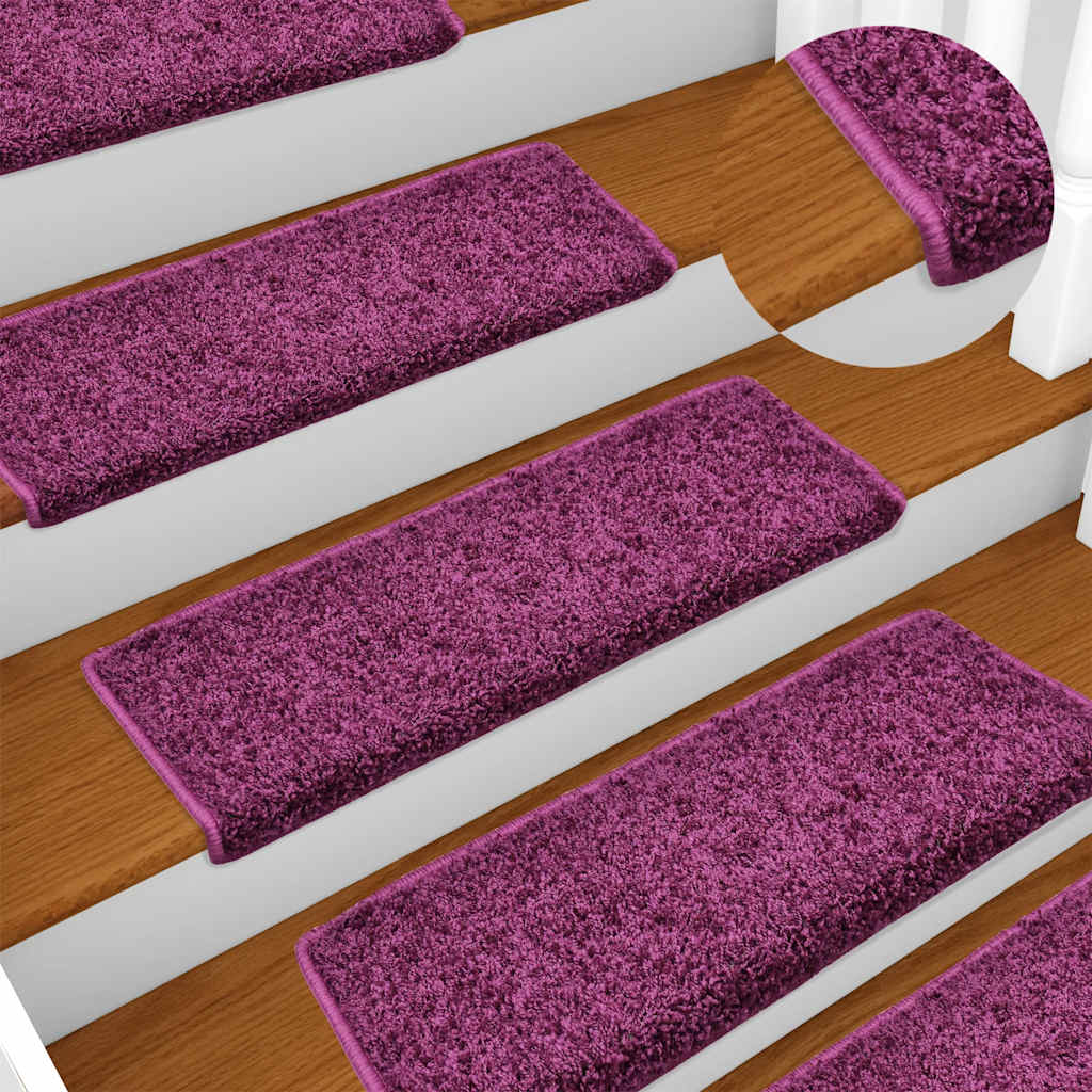 Tapis d'escalier 30 pcs 65x21x4 cm Violet