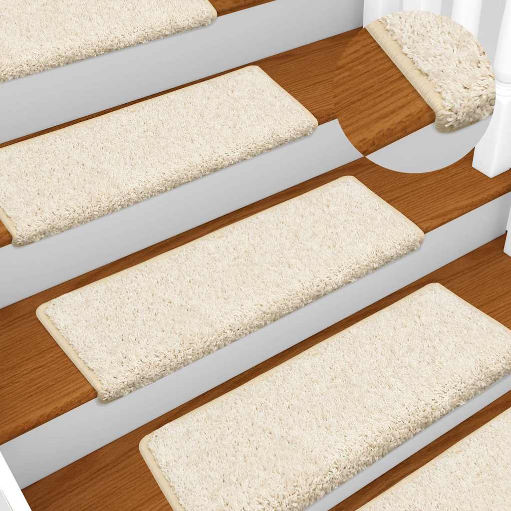 Tapis d'escalier 30 pcs 65x21x4 cm Blanc