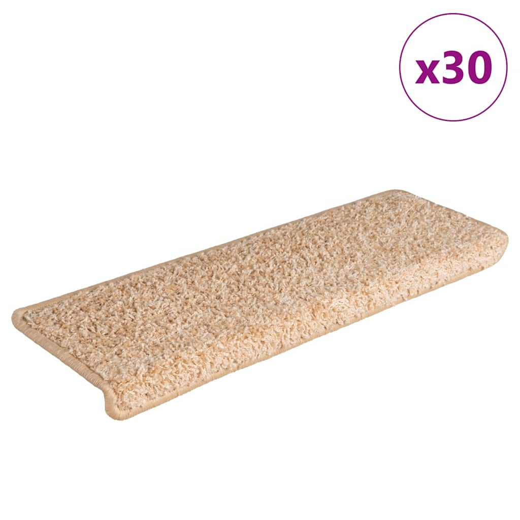 Tapis d'escalier 30 pcs 65x21x4 cm doré