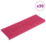 Tapis d'escalier 30 pcs 65x21x4 cm rose