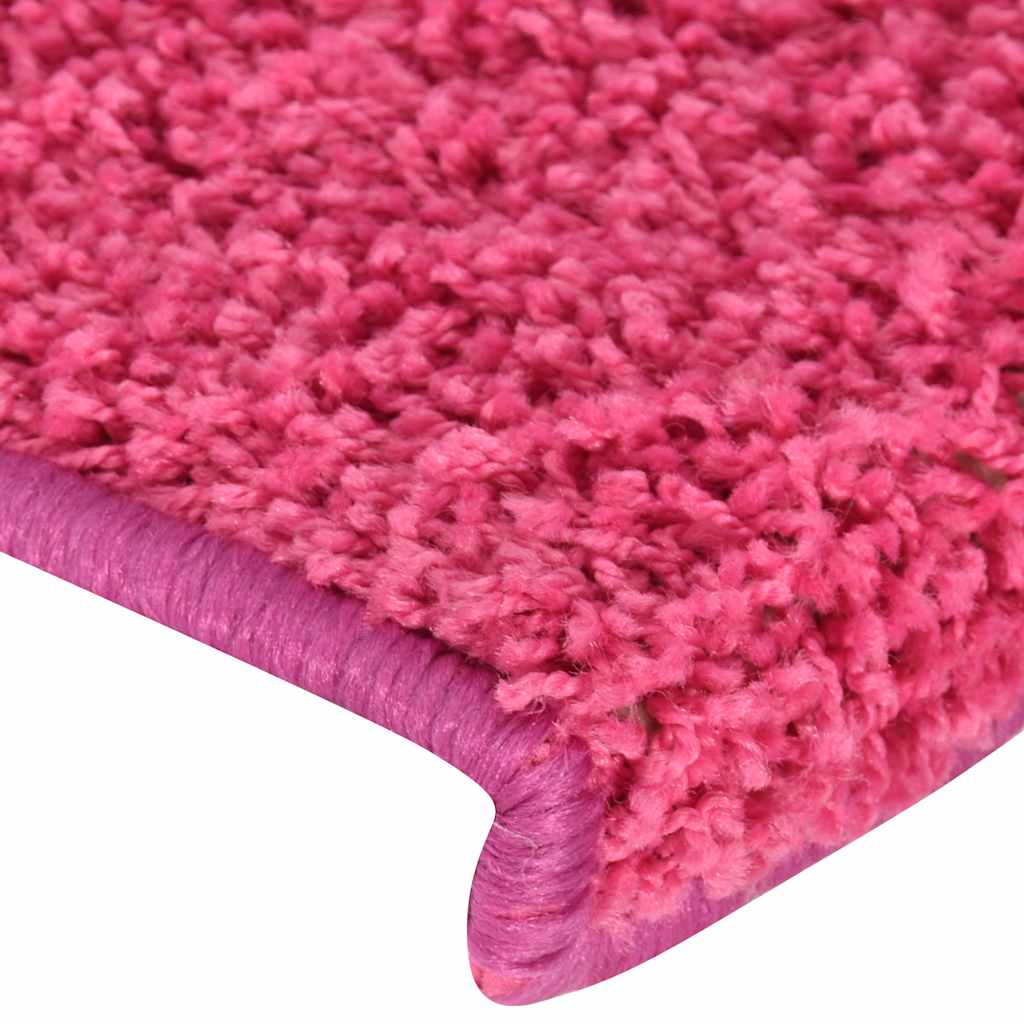 Tapis d'escalier 30 pcs 65x21x4 cm rose