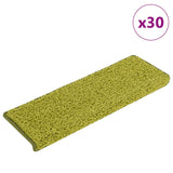 Tapis d'escalier 30 pcs 65x21x4 cm vert