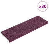 Tapis d'escalier 30 pcs 65x21x4 cm violet foncé