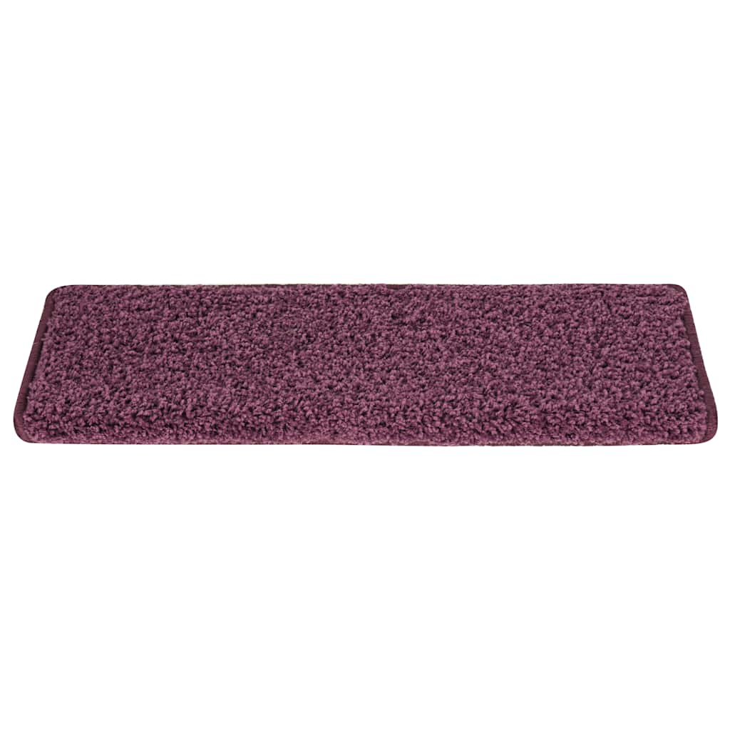 Tapis d'escalier 30 pcs 65x21x4 cm violet foncé