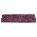 Tapis d'escalier 30 pcs 65x21x4 cm violet foncé