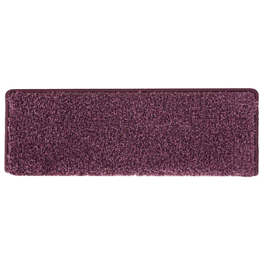 Tapis d'escalier 30 pcs 65x21x4 cm violet foncé