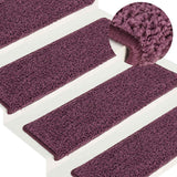 Tapis d'escalier 30 pcs 65x21x4 cm violet foncé