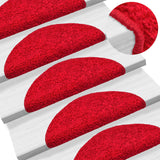 Tapis d'escalier 20 pcs rouge 56x17x3 cm