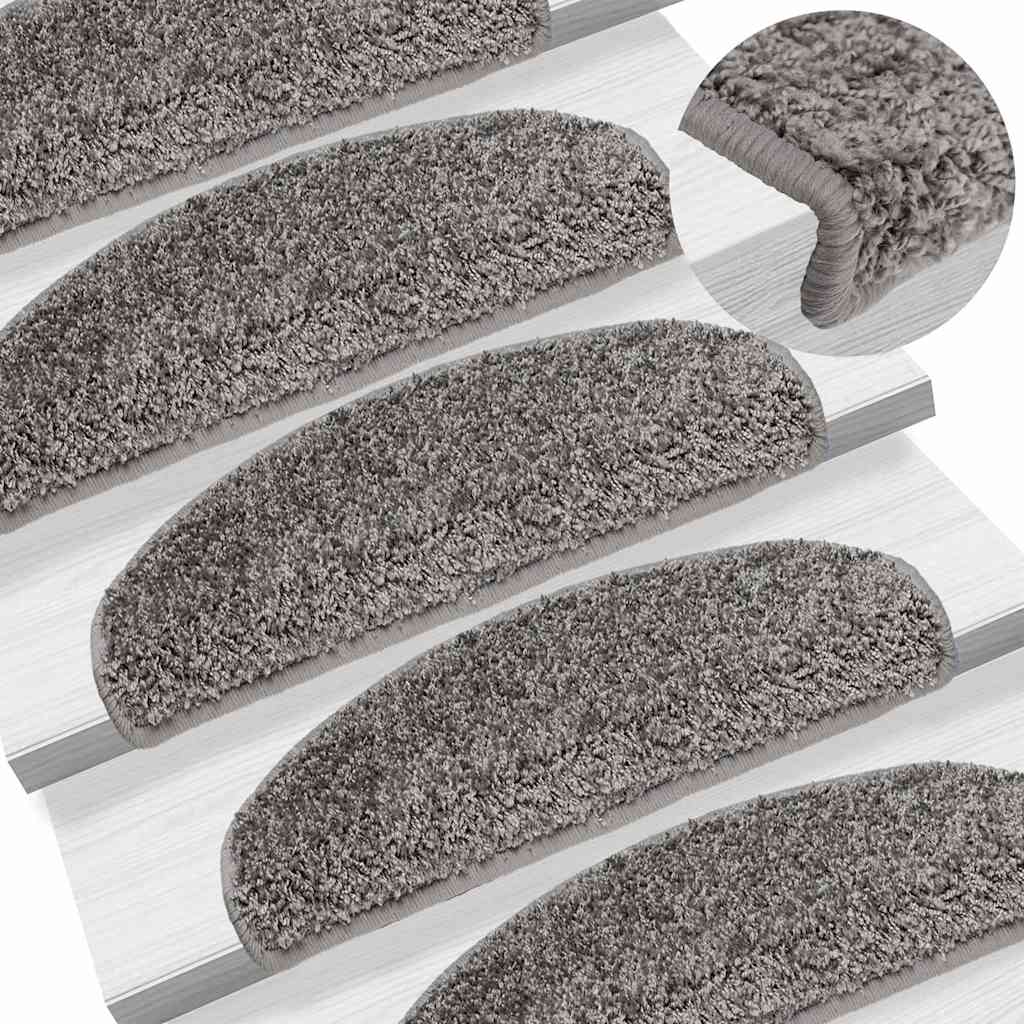 Tapis d'escalier 20 pcs gris 65x21x4 cm