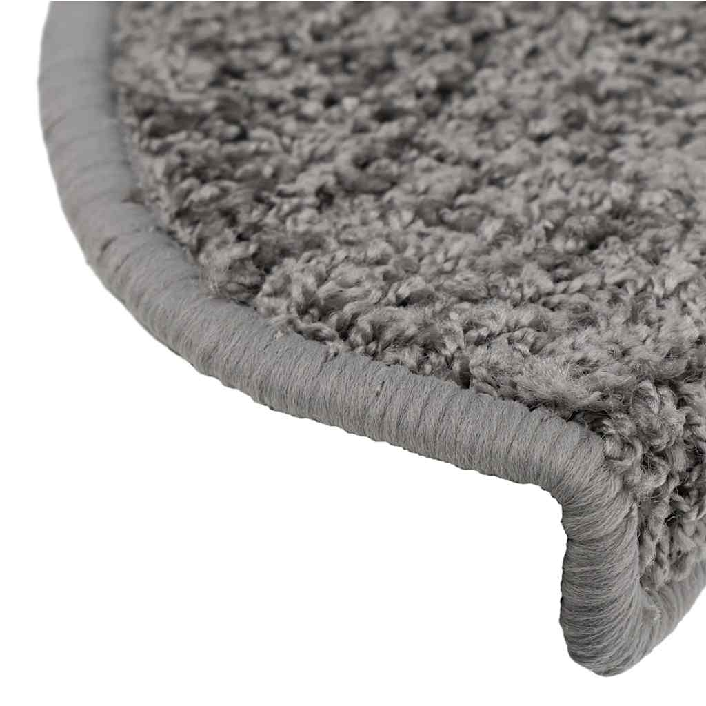 Tapis d'escalier 20 pcs gris 65x21x4 cm