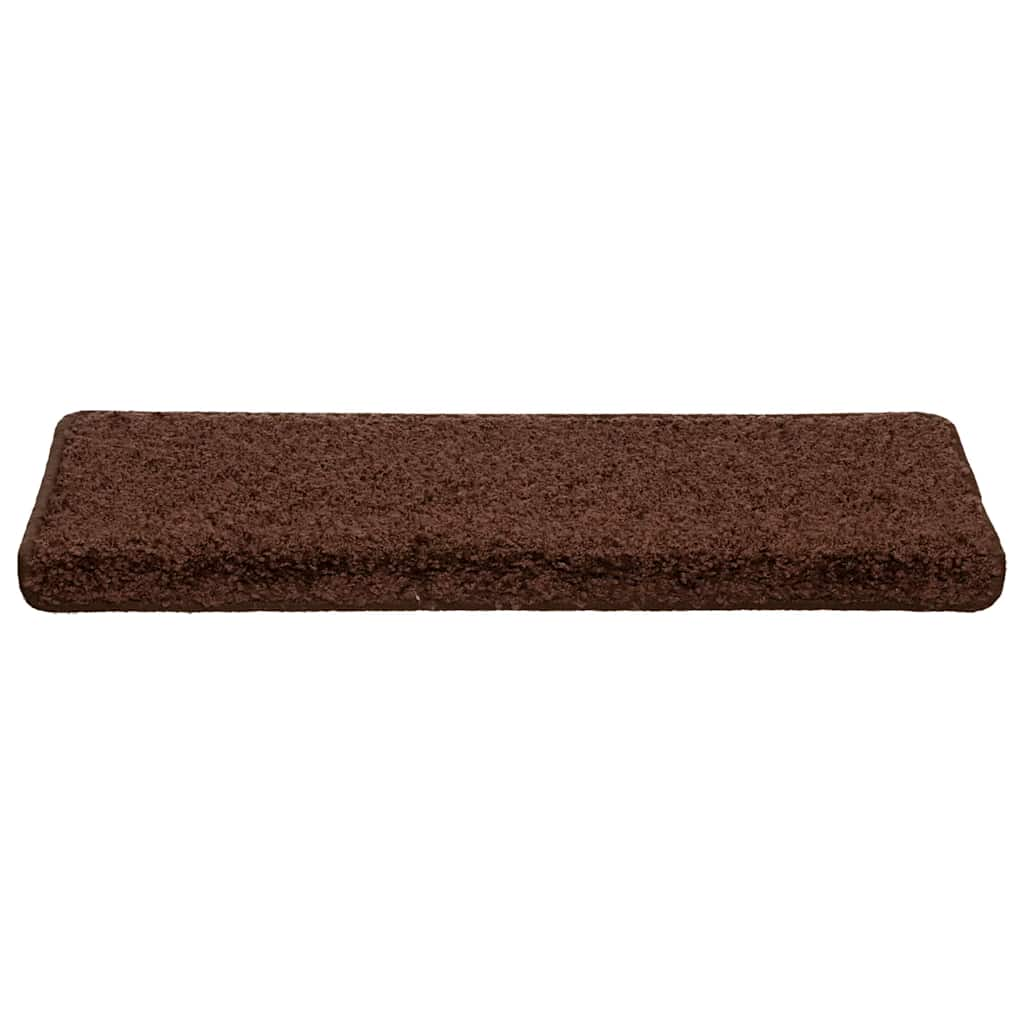 Tapis d'escalier 20 pcs 65x21x4 cm marron