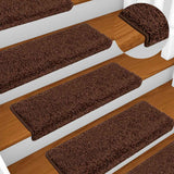 Tapis d'escalier 20 pcs 65x21x4 cm marron