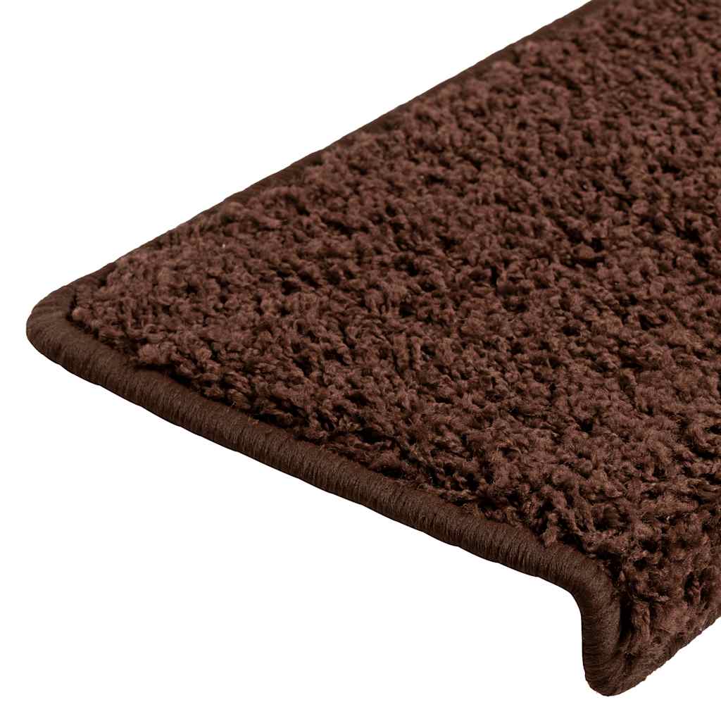 Tapis d'escalier 20 pcs 65x21x4 cm marron