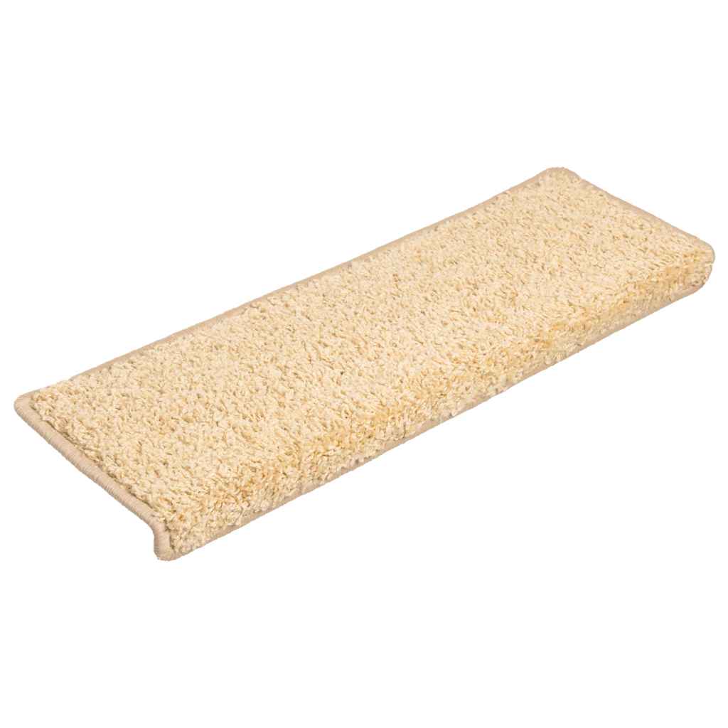 Tapis d'escalier 20 pcs 65x21x4 cm crème