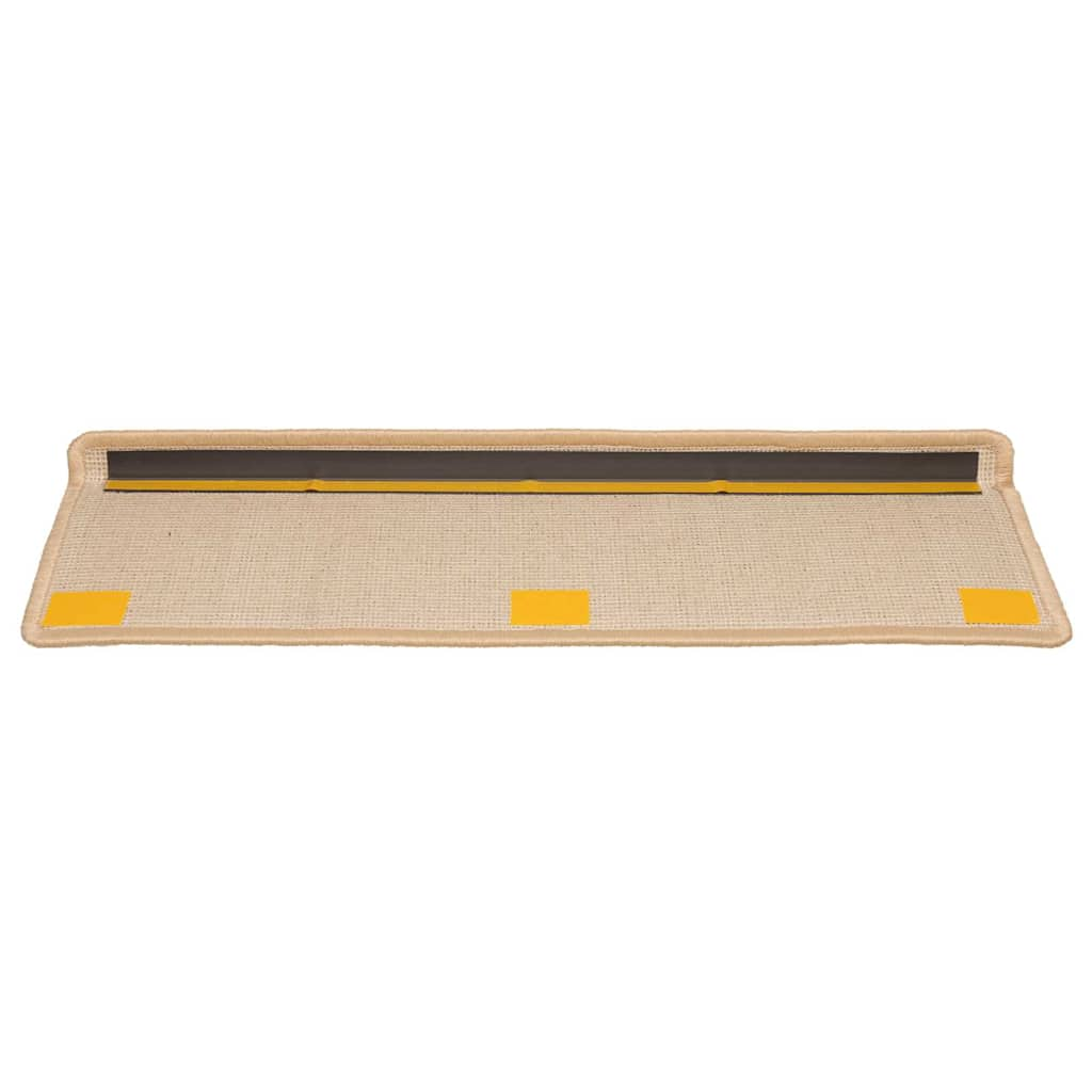 Tapis d'escalier 20 pcs 65x21x4 cm crème