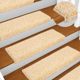 Tapis d'escalier 20 pcs 65x21x4 cm crème