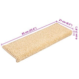 Tapis d'escalier 20 pcs 65x21x4 cm crème