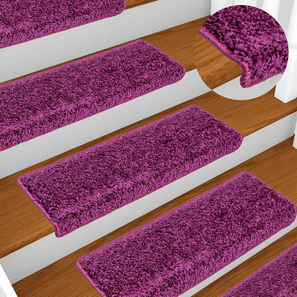 Tapis d'escalier 20 pcs 65x21x4 cm violet